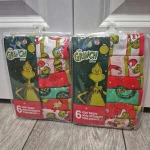 2 Pack Of Dr. Seuss The Grinch Girls 6 Pair Briefs underwear 100% Cotton. Sz 8